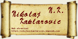 Nikolaj Kaplarović vizit kartica